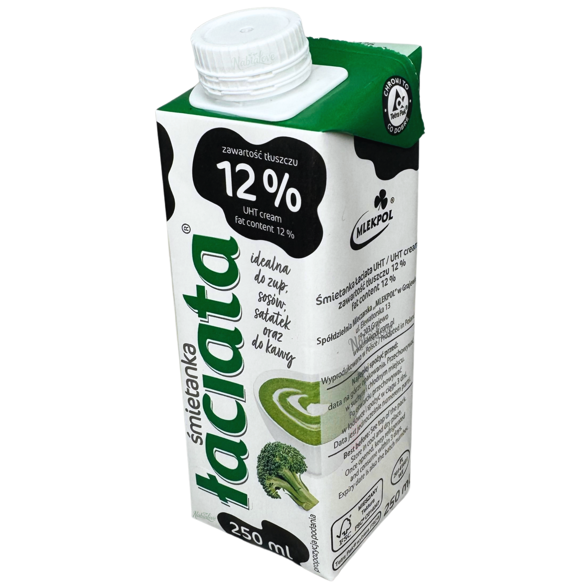 Śmietanka UHT 12% łaciata 250 ml 1 Śmietanka UHT 12% łaciata 250 ml